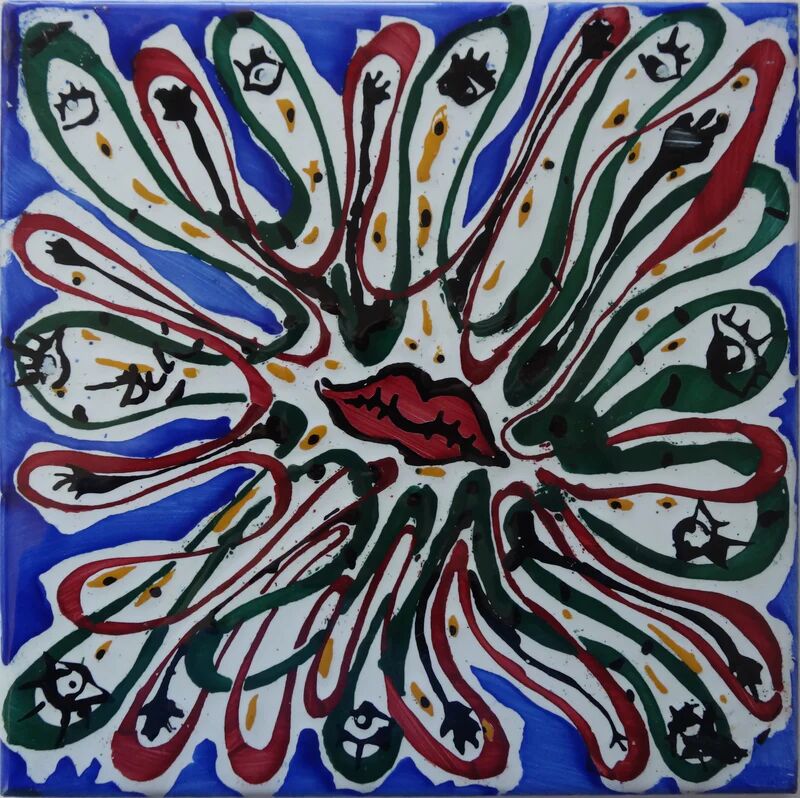 Salvador Dali: Mouth with a Thousand Eyes, original signed ceramic.