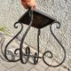Coffee table Plant holder in wrought iron and ceramic tiles 1960-1970