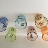 Service of 6 Murano glasses water "goto" "murrisa" in Murano glass unique piece