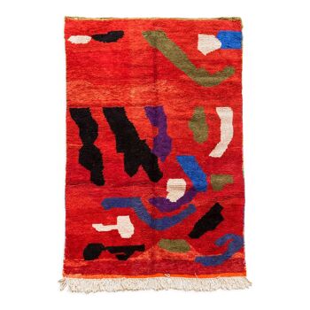 Moroccan Berber rug Boujaad red with colorful patterns 310x197cm