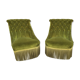 Paire de chauffeuses fauteuils crapaud 1930