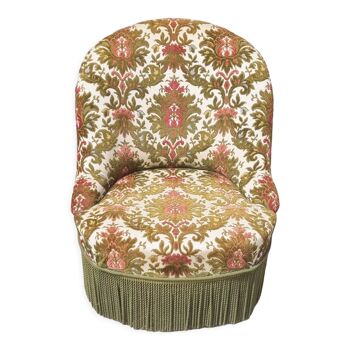Toad armchair, velvet tapestry vintage patterns, 50s