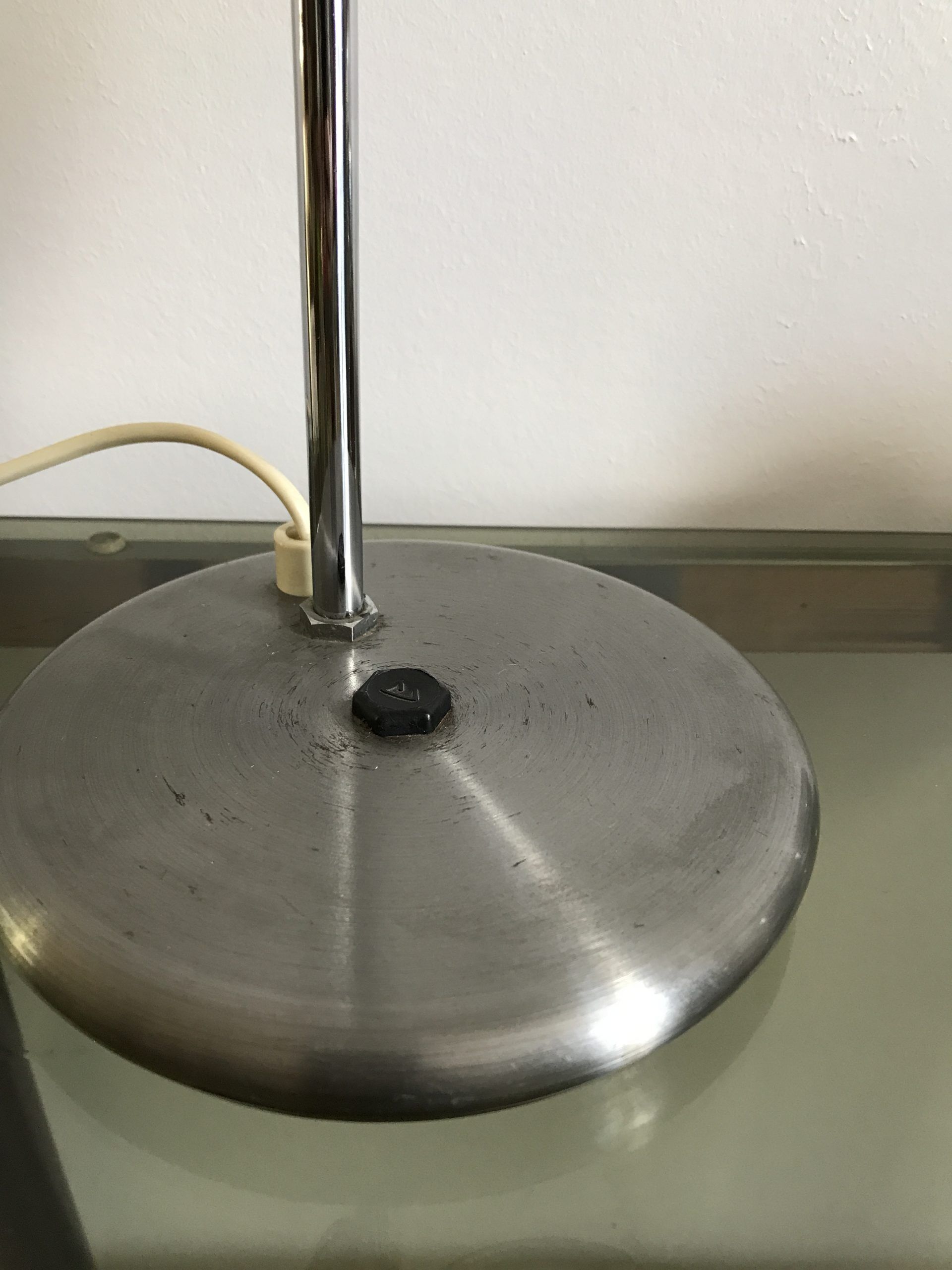 Vintage brushed metal eye ball desk lamp