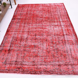 Distressed red carpet 241x165cm