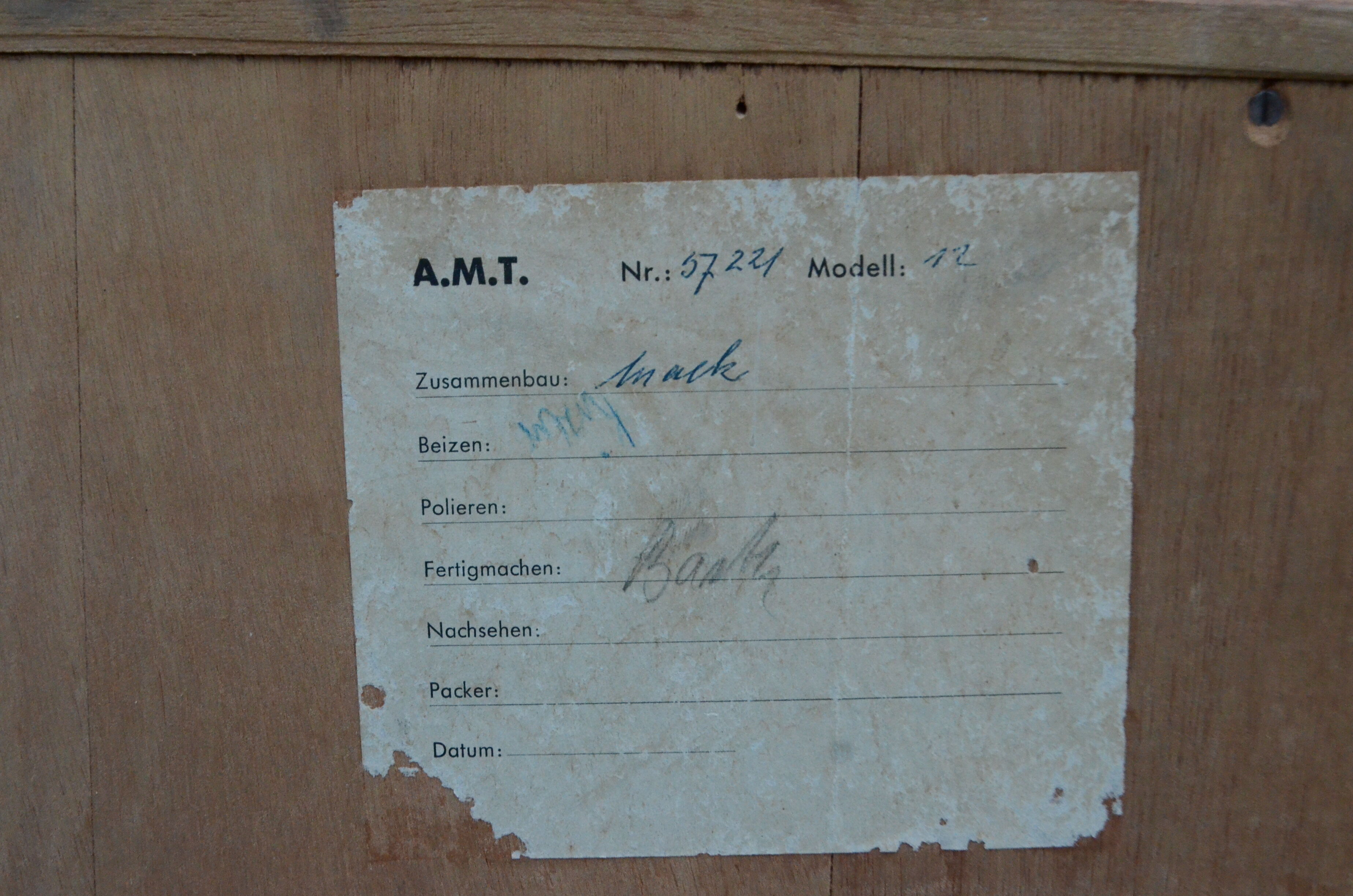 MID Century A.M.T Sideboard Germany Cabinet Walnut Minimalist