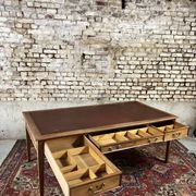 Flat desk double faces of minister mahogany style Louis XVI XIX th century