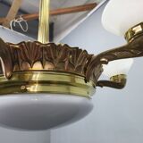 Art Deco chandelier with glass shade, Czechoslovakia, 1930s