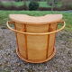Vintage bamboo and rattan bar and pair of high stools