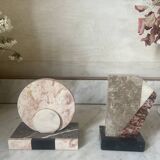 asymmetrical marble Art Deco bookends