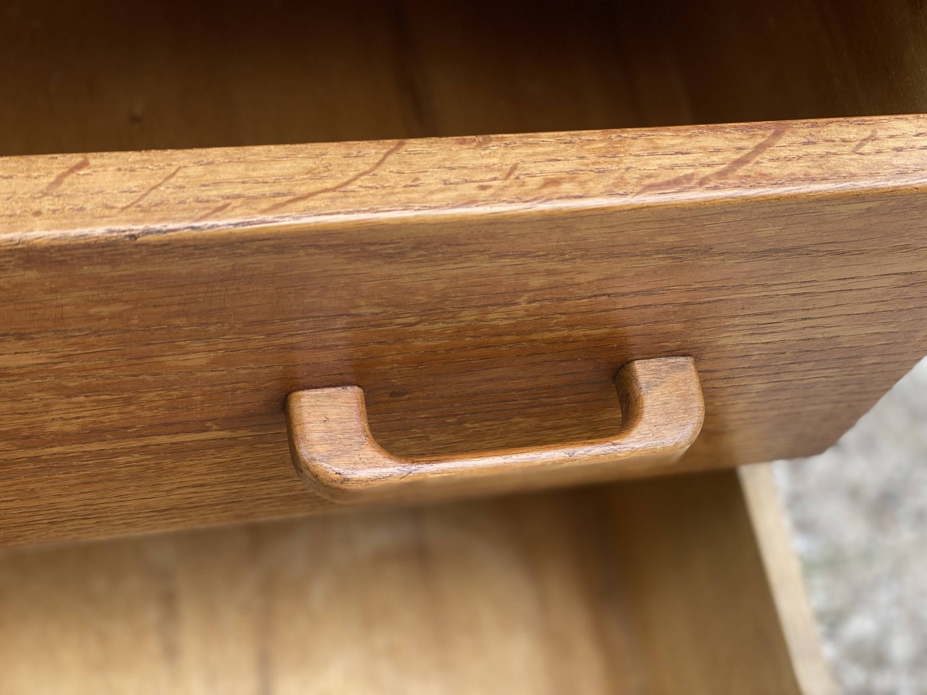 Commode pieds compas vintage 1960 bois clair