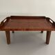 Wooden coffee table with a lovely square pattern, serving tray, 1960s, Germany.