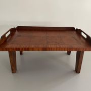 Table basse en bois avec joli motif carré  Plateau de service, années 1960, Allemagne