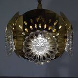 Italian brass and glass ceiling lamp, 1960s