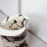 Rare Brutalist style vase in porcelain so fine and shiny it looks like millet glass