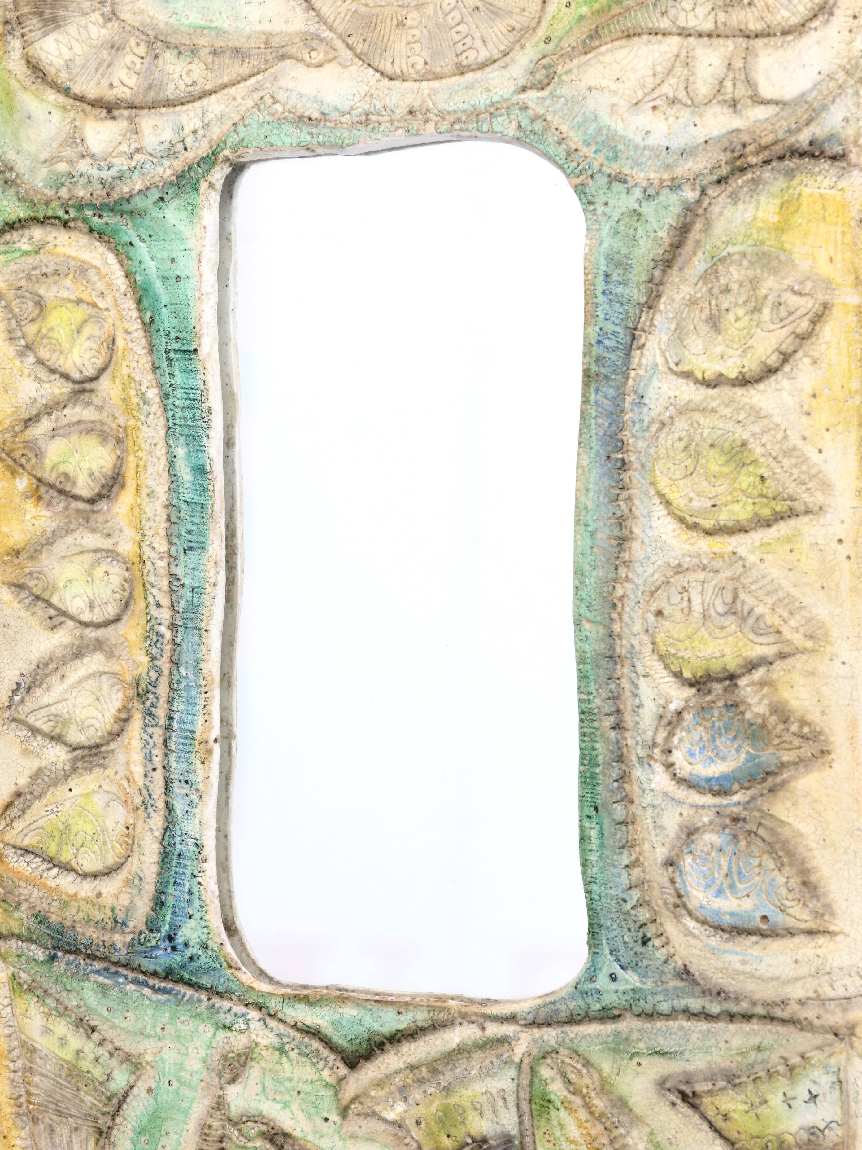 Decorative plaster mirror from the 70s