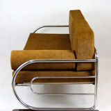 Canapé tubulaire en acier chromé Bauhaus de Hynek Gottwald, années 1930