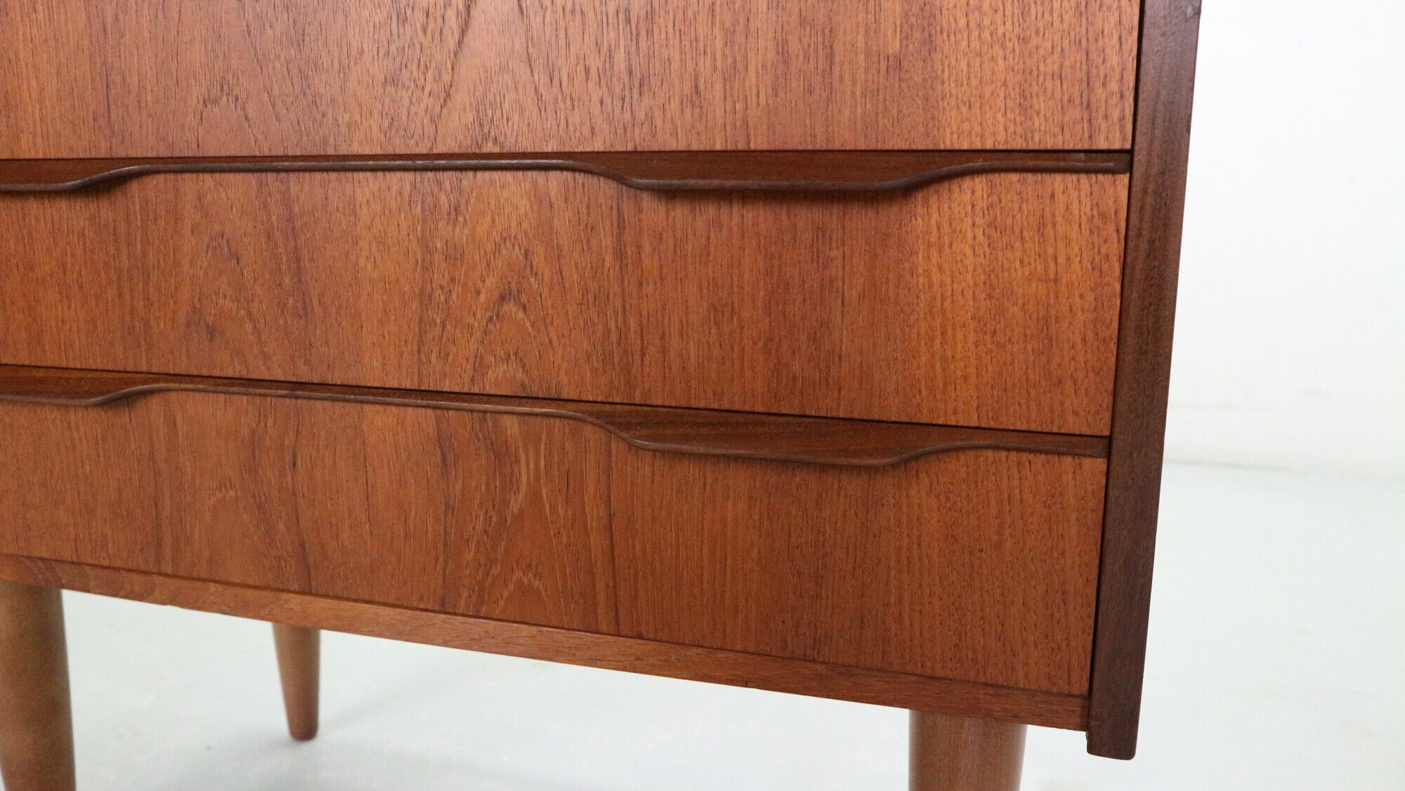 Scandinavian modern teak chest of drawers, small cabinet 1960 denmark