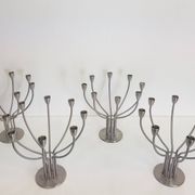 Modern Scandinavian Candleholders in Steel by M. Hagberg for Ikea, 1970s, Set of 4