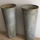 Pair of old florist pots in zinc