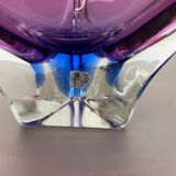 2,5 Kg Floral Glass Bowl Shell Centerpiece by Fratelli Toso Murano, Italy, 1970s