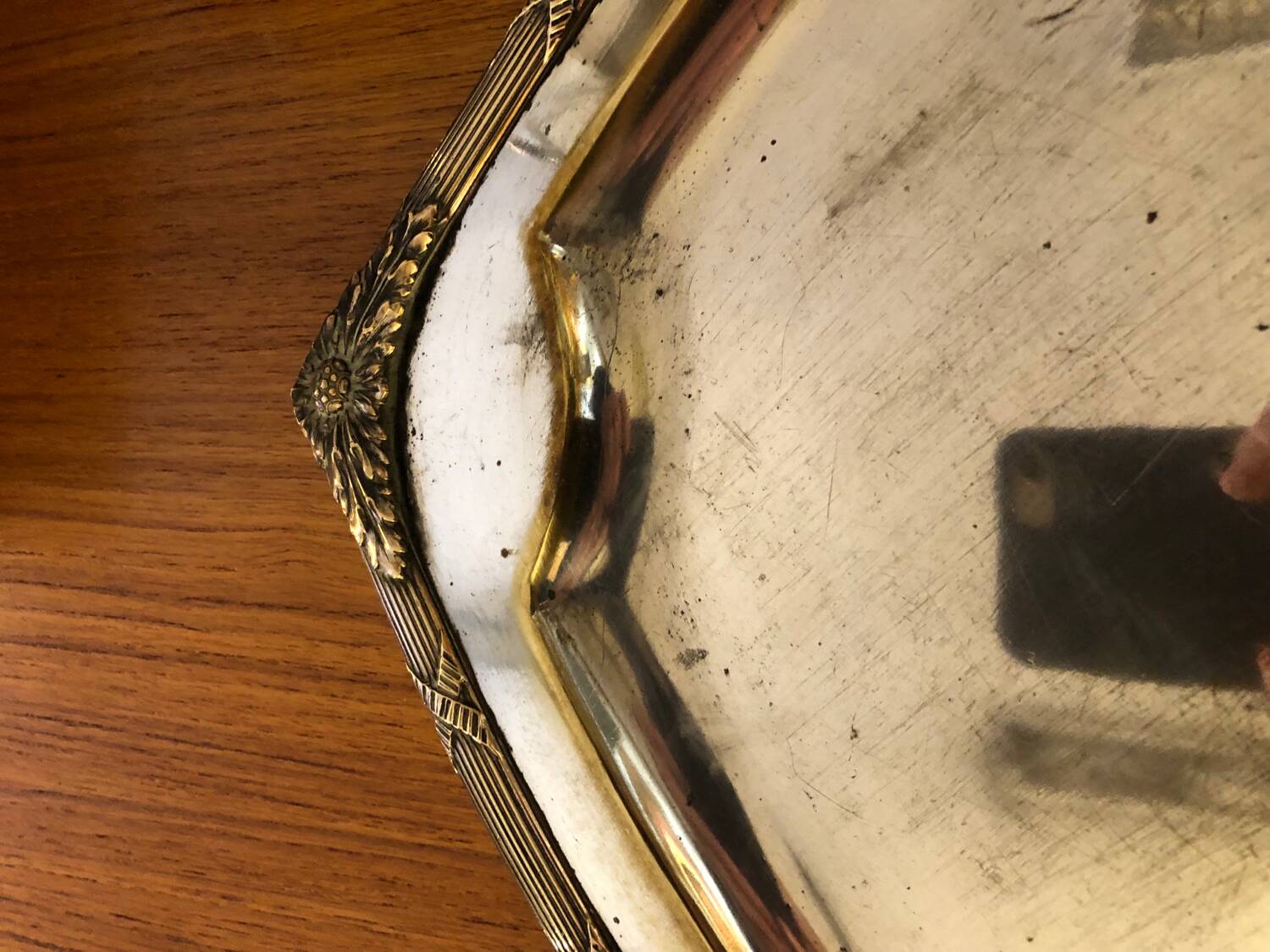 Silver metal tray
