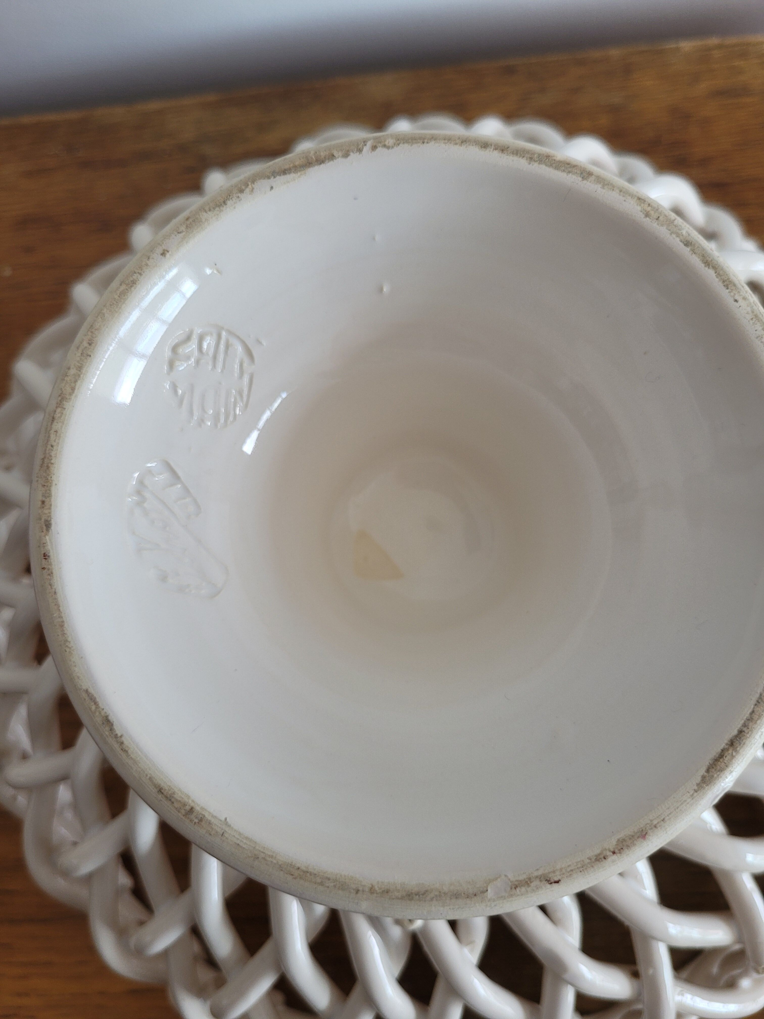 Braided ceramic basket, handmade Pichon Uzès