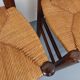 Set of 4 vintage brutalist chairs in wood and straw from the 1960s.
