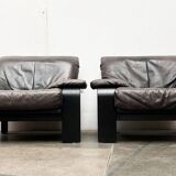 Brutalist German postmodern lounge chairs and sofa by Rolf Benz for Musterring, 1990s, set of 3.