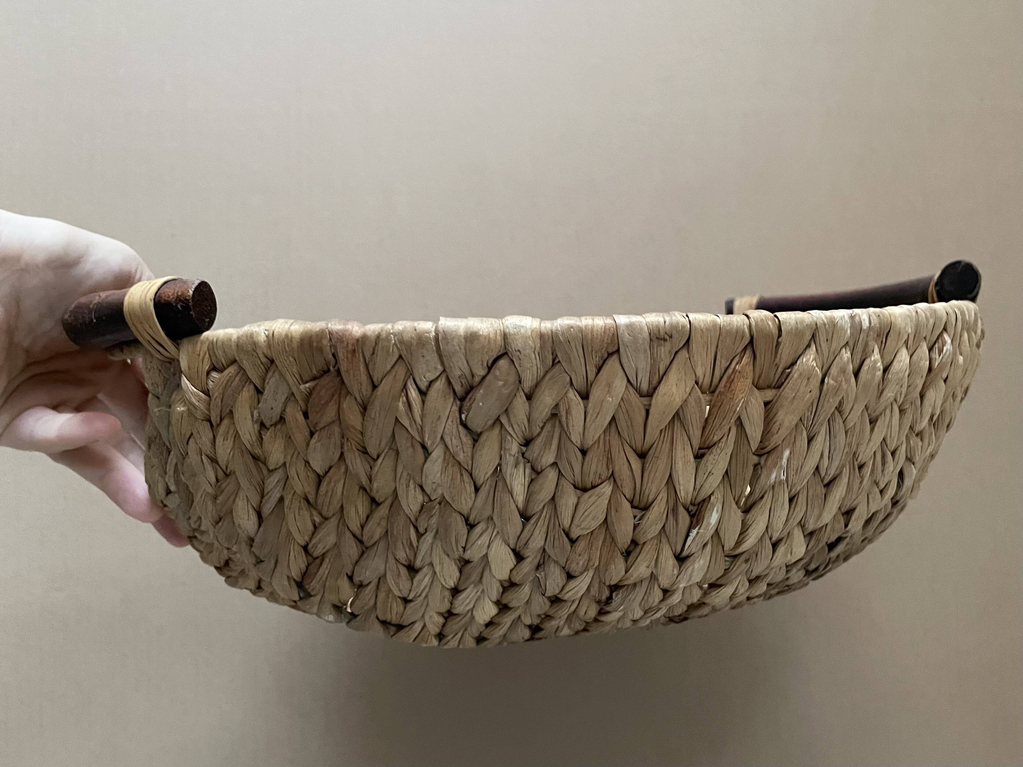 Large basket made of woven water hyacinth