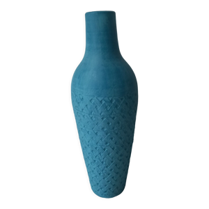 Vase bleu turquoise en terre cuite