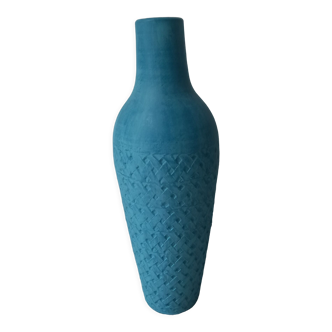 Turquoise blue terracotta vase