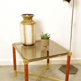 Brass coffee table with glass top