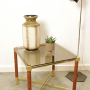 Brass coffee table with glass top