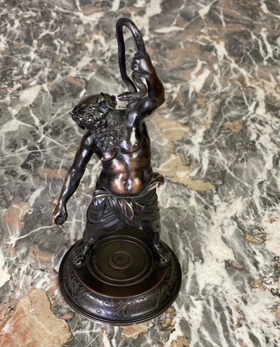 Silenus, bronze sculpture after the antique, 19th century