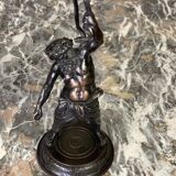 Silenus, bronze sculpture after the antique, 19th century