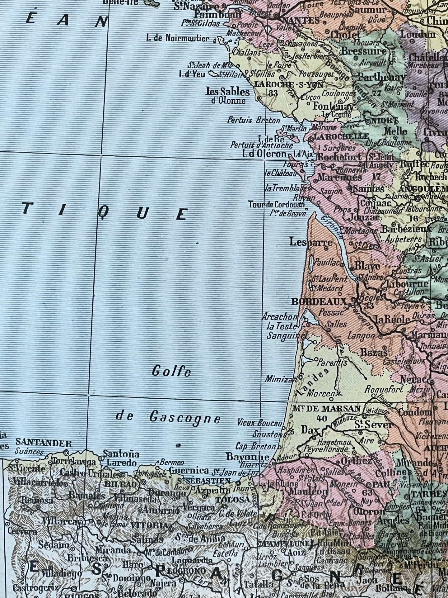 Carte de France - 1922 - 40x29cm