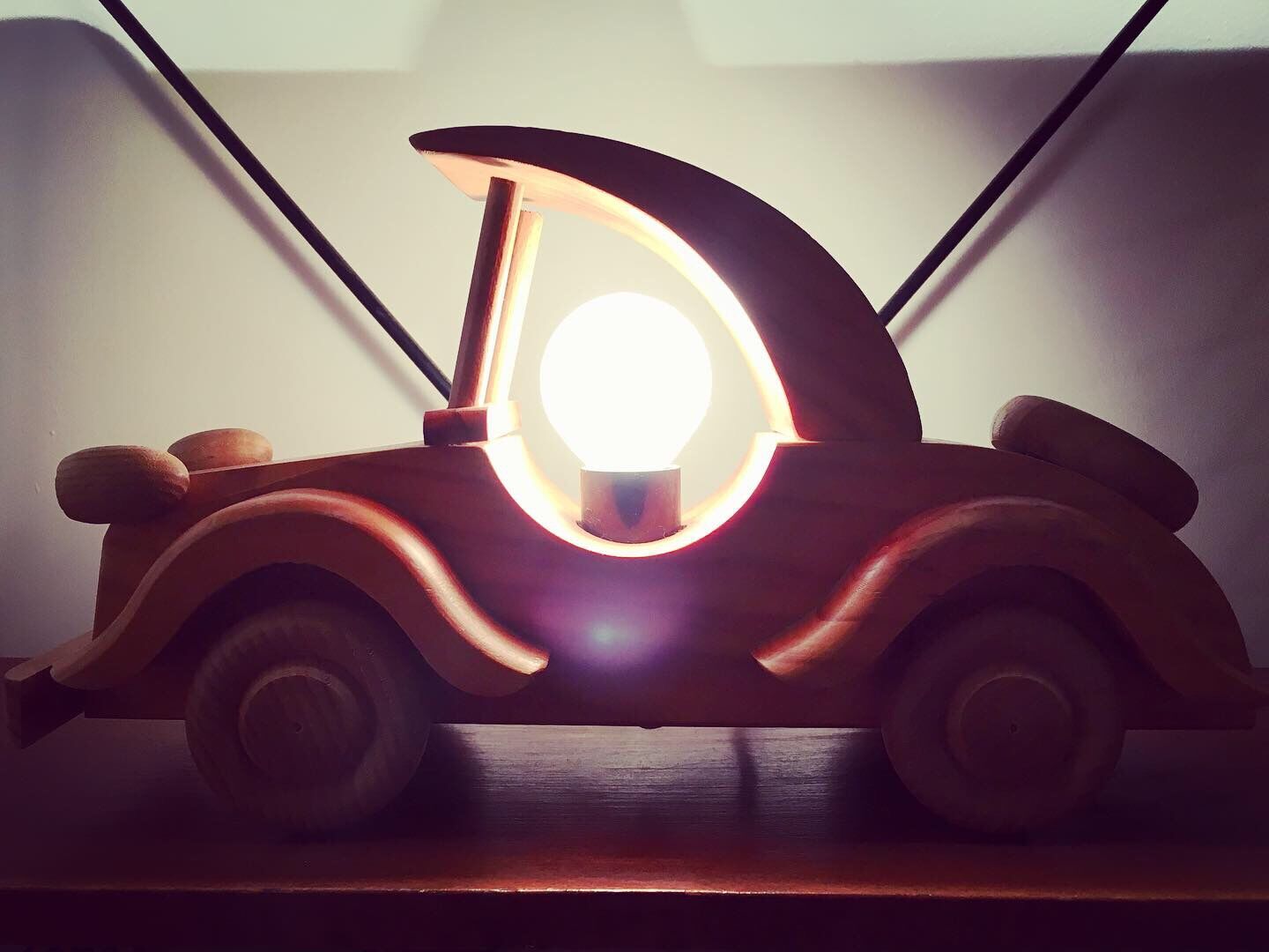 Wooden lamp from the 80