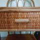 60' vintage rattan bedside table
