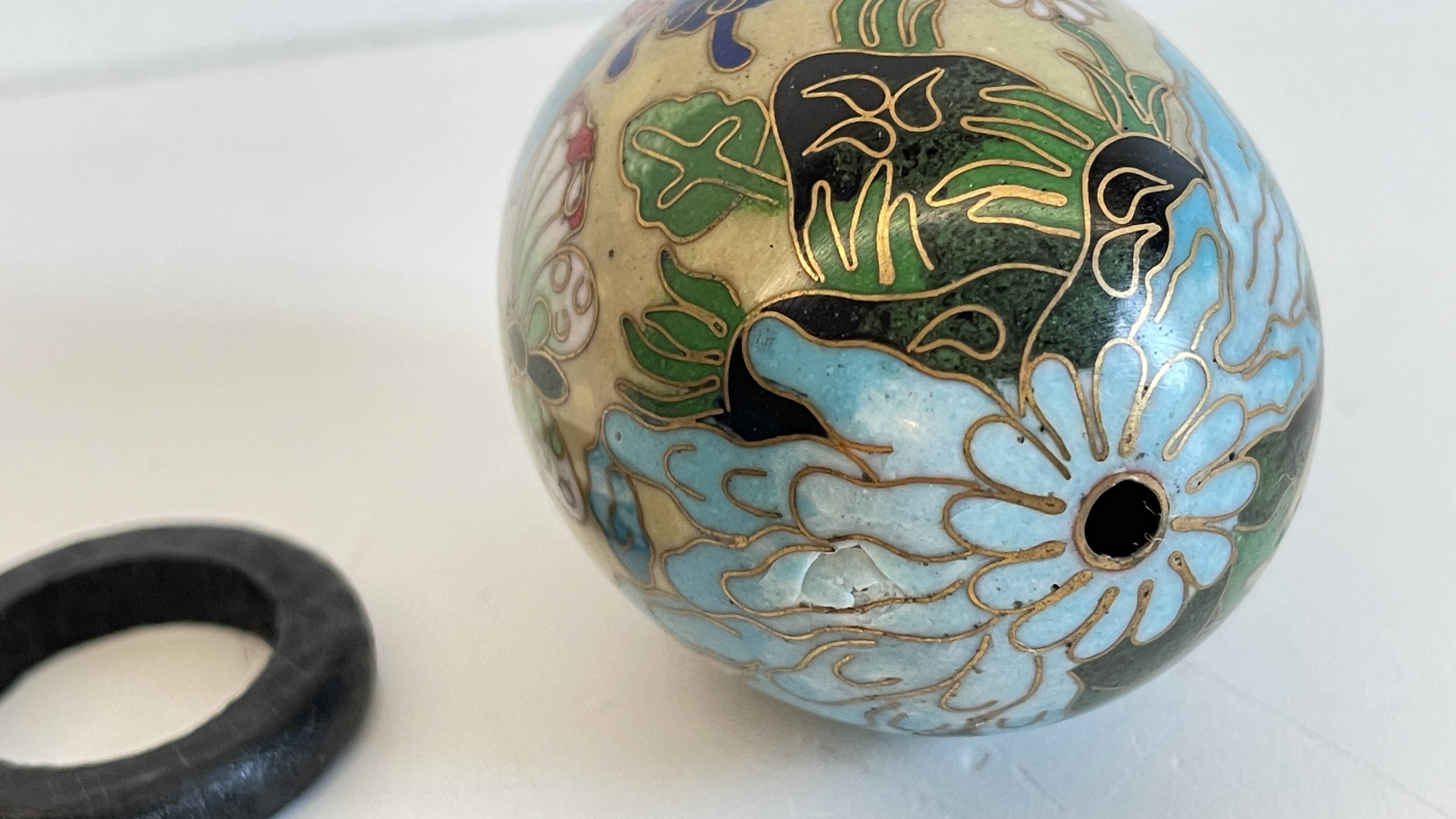 Vintage cloisonné enameled collectible eggs