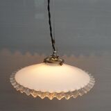 Art Deco ruffled opaline hanging