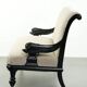 French sofa from the 19th century in Empire style with detailed armrests