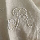 VR monogrammed cotton and linen sheet, 1900s