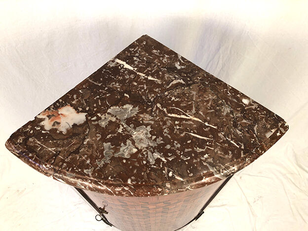 Fully inlaid neck cabinet, eighteenth-century marble top