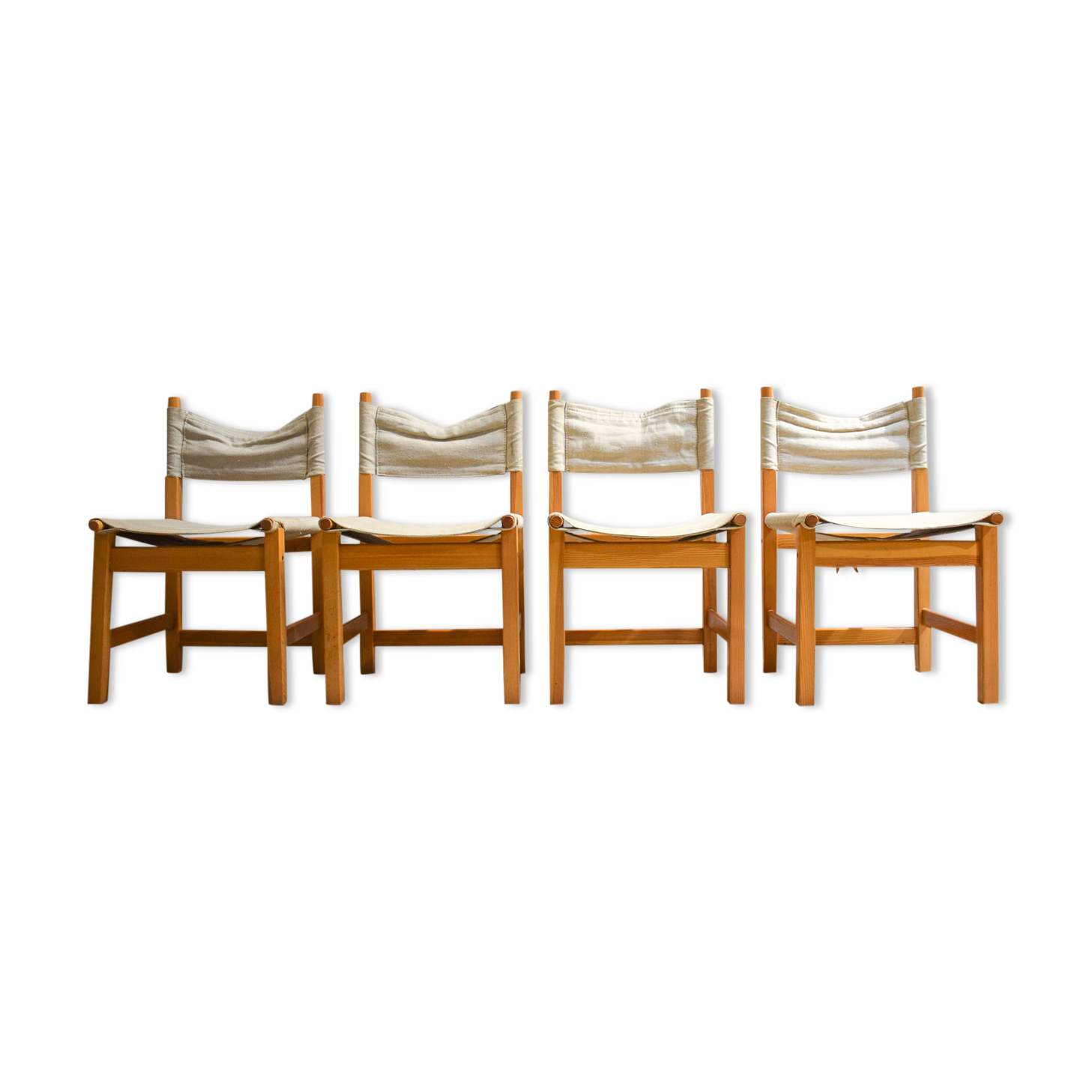 Series of four Ikea pine chairs 1986'