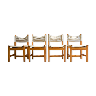 Series of four ikea pine chairs 1986'