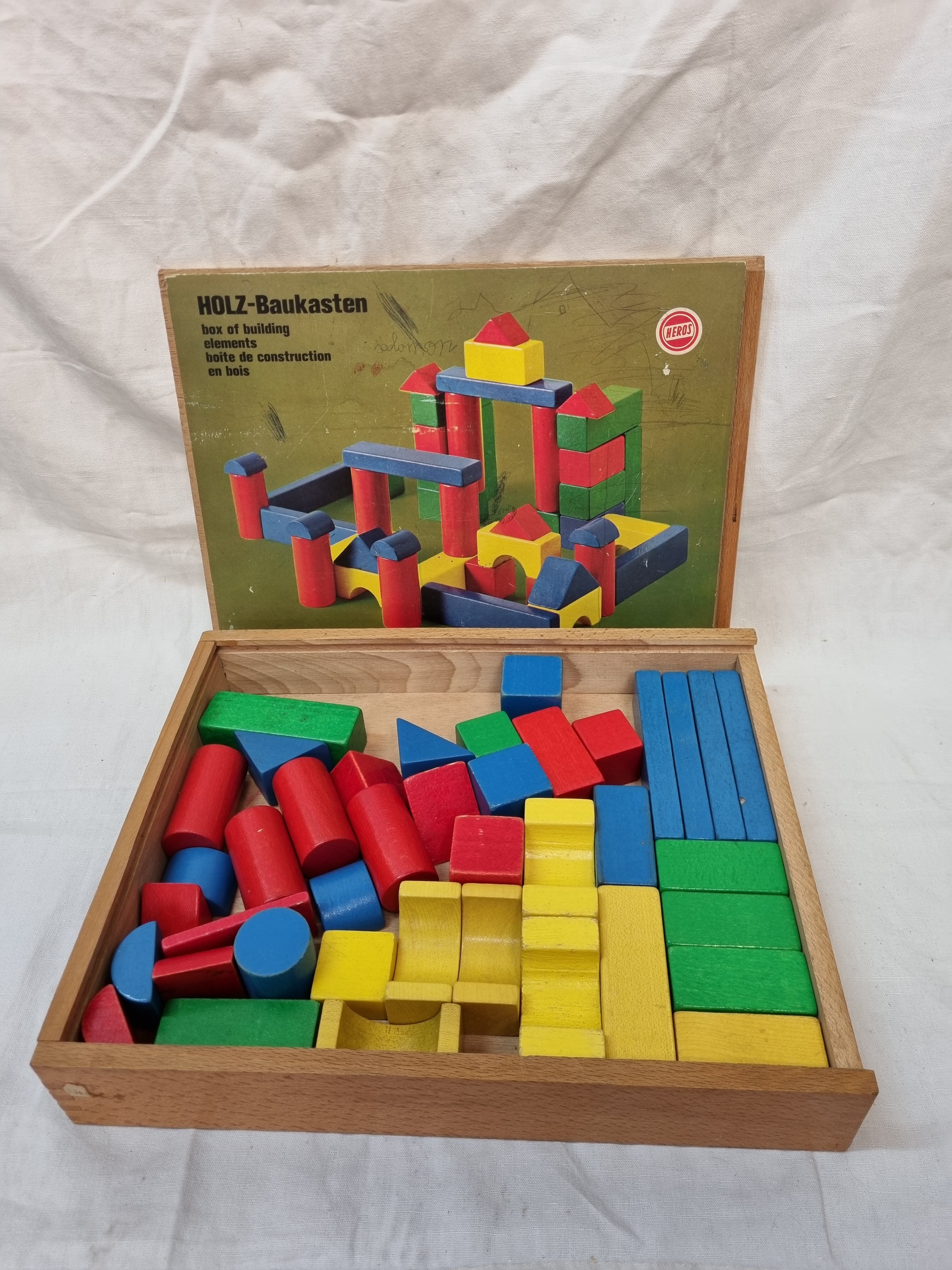 Construction game Holz-Baukasten, 1960