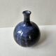 Blue glazed ceramic soliflore ball vase signed (Signature to be identified)