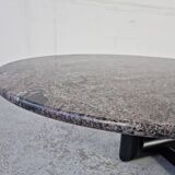 Table basse pivotante en granite et bois, années 80