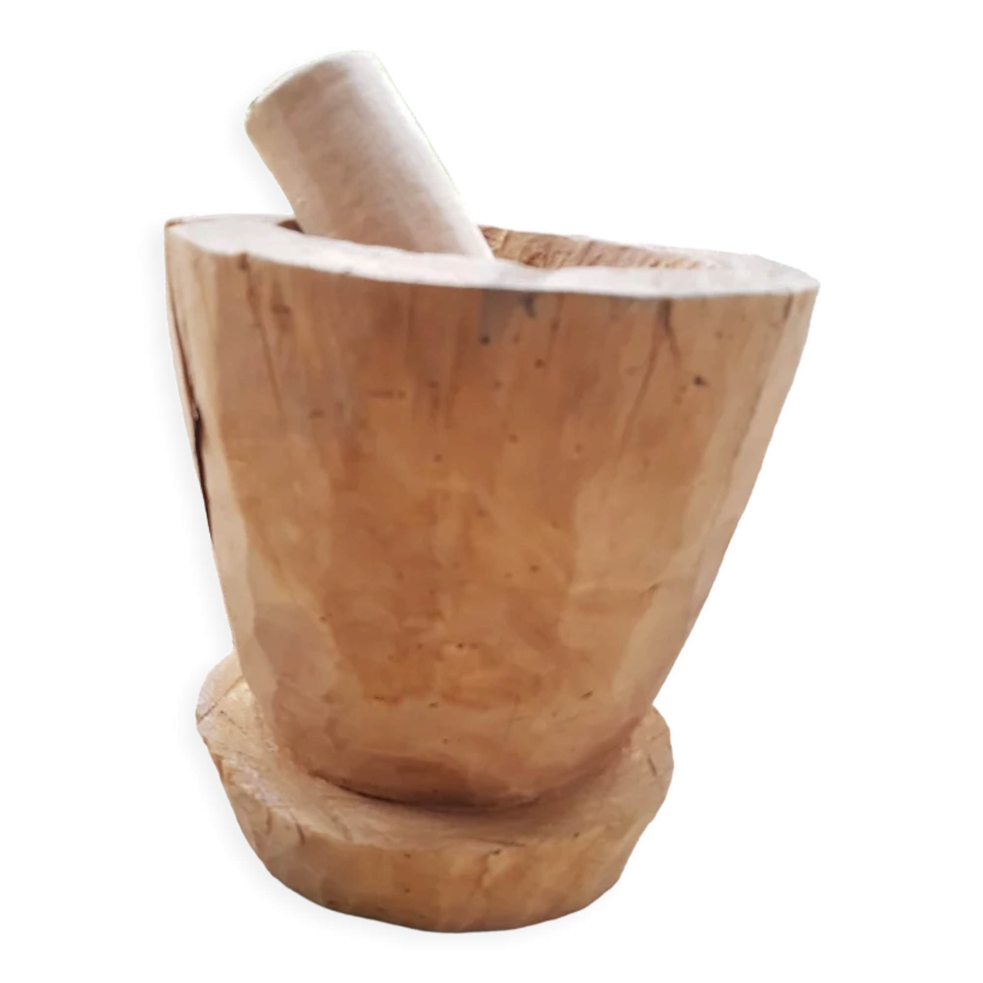 Vintage wooden mortar and pestle 1960