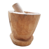 Vintage wooden mortar and pestle 1960